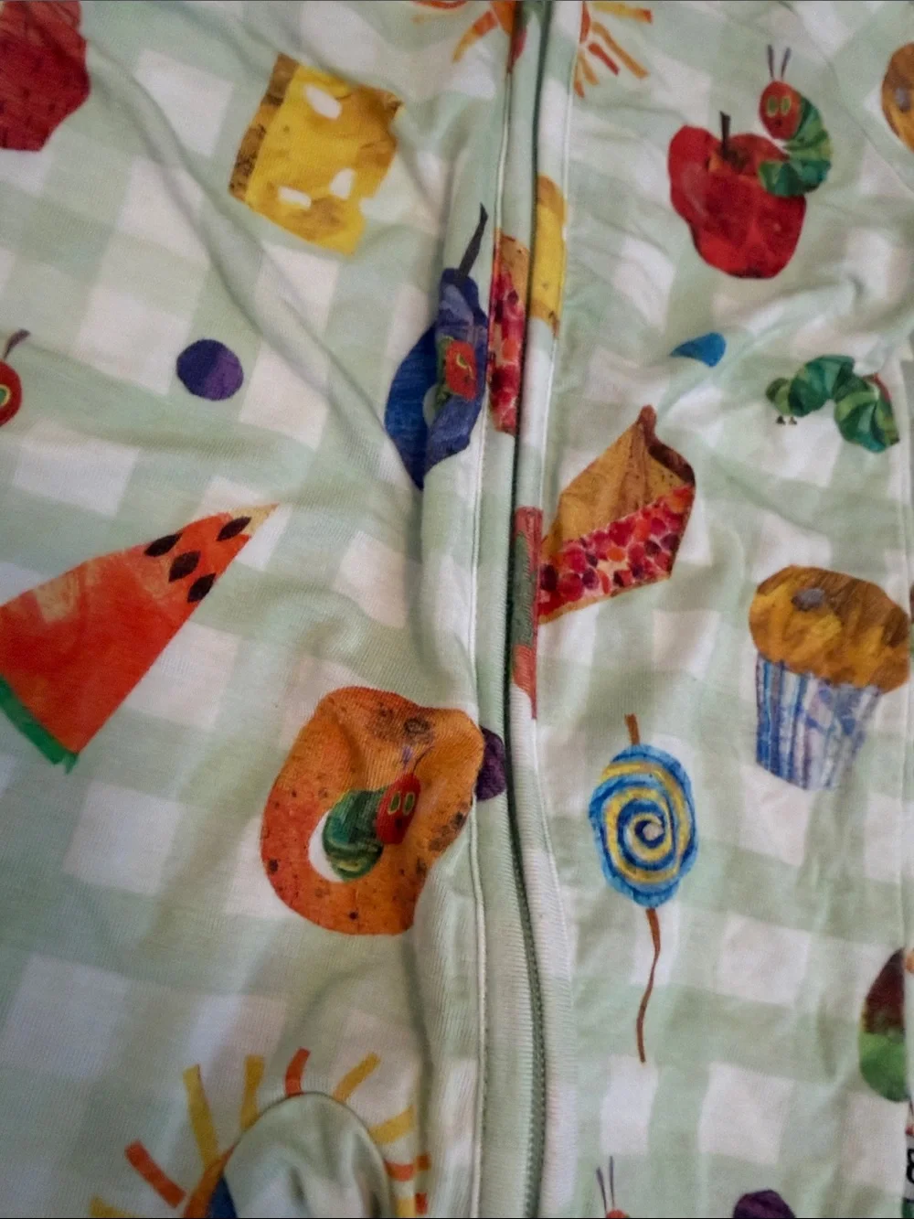 Bums and Roses Eric Carle Very Hungry Caterpillar Convertible One Piece Pajamas